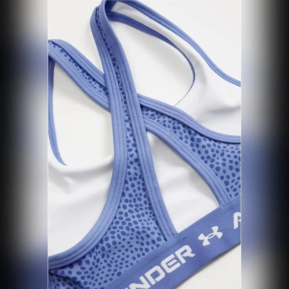 Under Armour Girls Cross-Back Mid Printed Sports Bra (Big Kids) - Picture 2 of 3